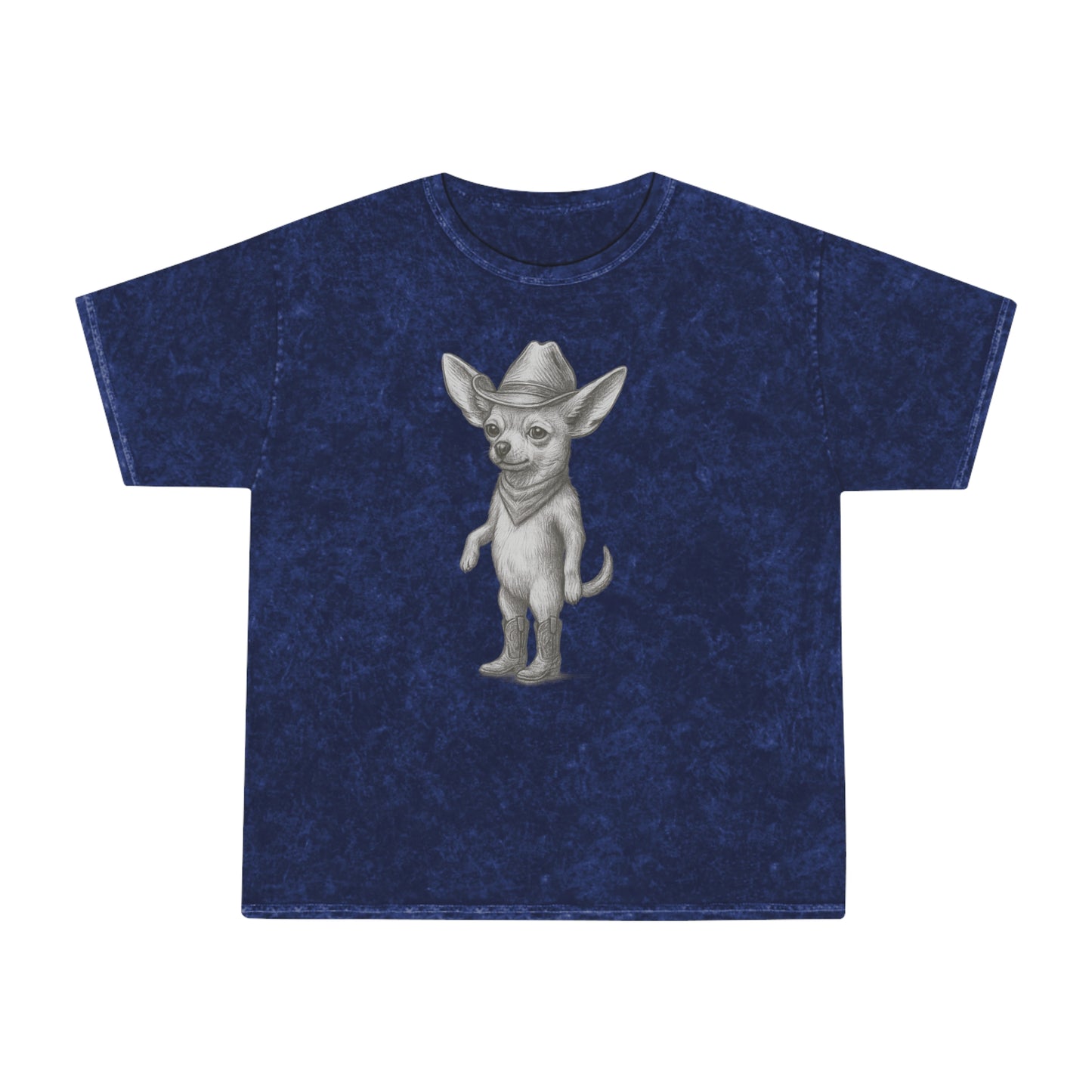 Cowboy Chihuahua Mineral Wash T-Shirt, Cute Pet Lover Tee, Gift for Dog Owners, Casual Wear, Unique Animal Graphic Shirt