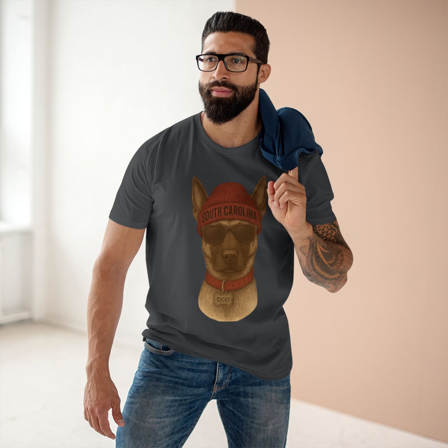 Cool Dog Lover Tee, Casual Animal T-Shirt, Perfect Gift for Pet Owners, Fun Summer Outfit, South Carolina Dog Design
