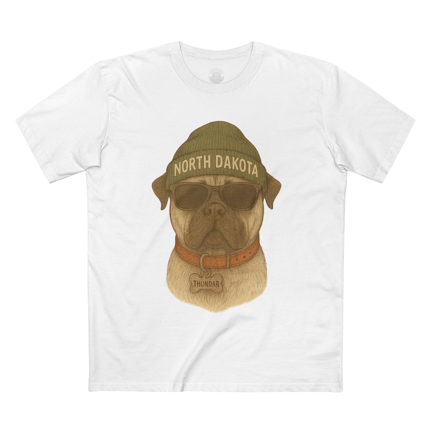 Pug Lover Tee, Dog Graphic T-Shirt, Cute Pet Apparel, Animal Lover Gift, North Dakota Humor Shirt, Casual Everyday Wear