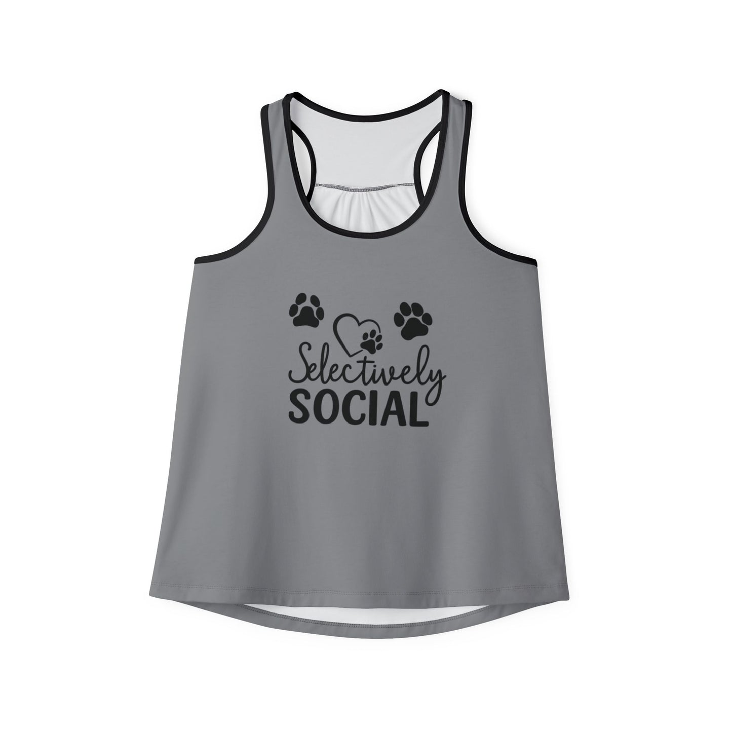 Selectively Social Women's Tank Top, Pet Lover Gift, Casual Wear, Summer Top, Dog Mom Shirt, Funny Pet Tank, Animal Lover Apparel