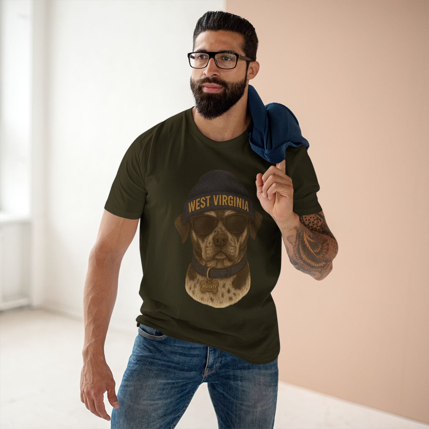 West Virginia Dog Graphic Tee, Cool Pet Lover Shirt, Casual Casual Wear, Fun Gift for Dog Owners, Summer Fashion