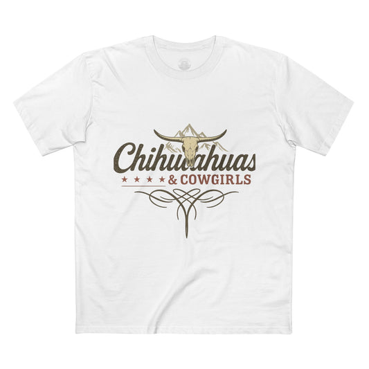 Chihuahuas & Cowgirls Tee, Casual Graphic Tee, Dog Lover Gift, Western Fashion Top, Birthday Gift, Country Style Apparel