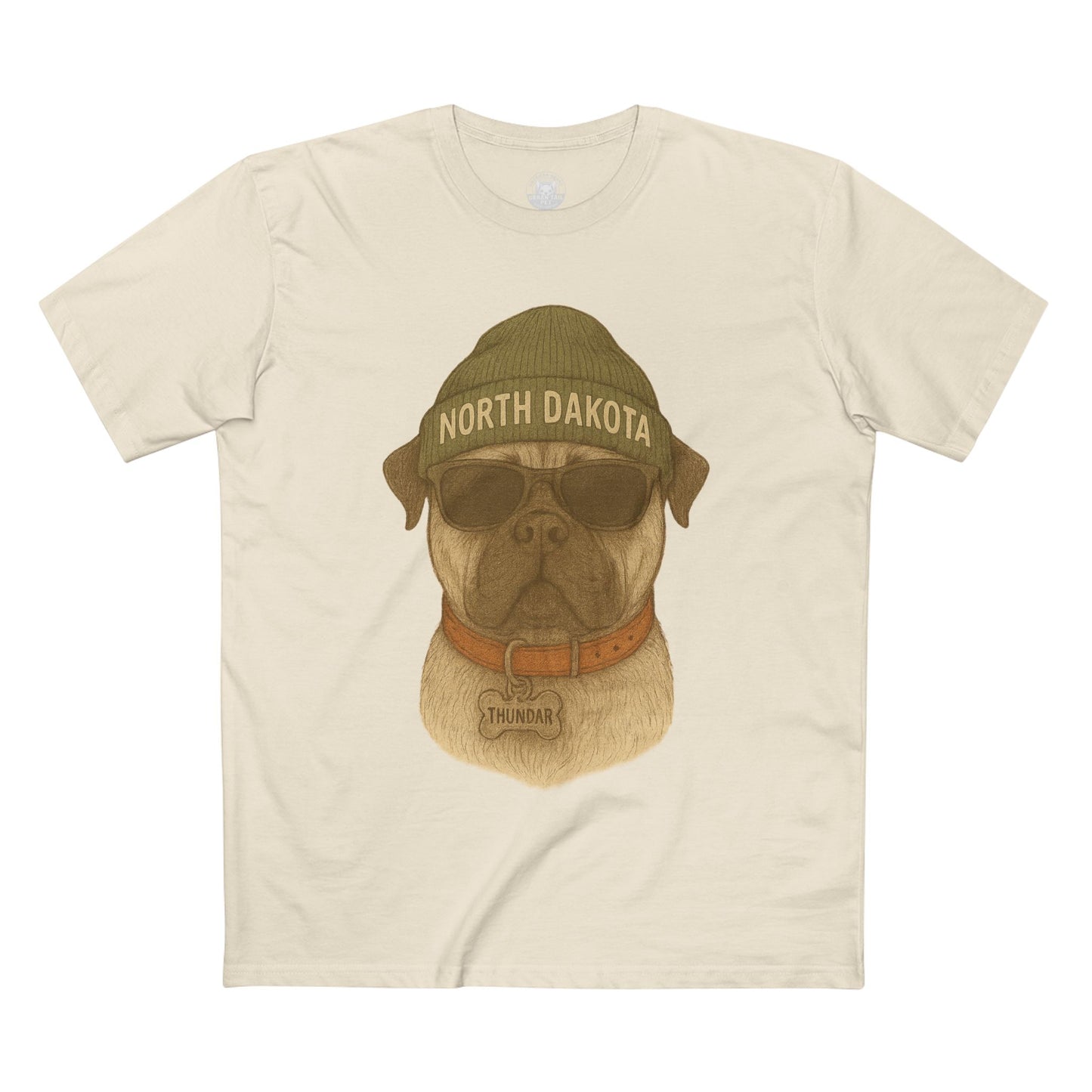 Pug Lover Tee, Dog Graphic T-Shirt, Cute Pet Apparel, Animal Lover Gift, North Dakota Humor Shirt, Casual Everyday Wear