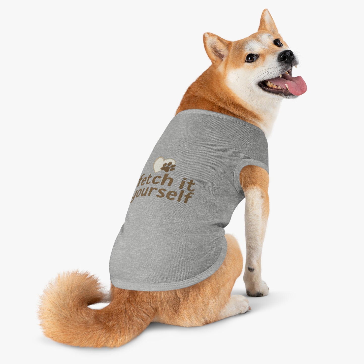 Cute Pet Tank Top with 'Fetch It Yourself' Design, Doggie Apparel for Summer, Birthday Gift for Pets, Trendy Pet Fashion, Cheerful Pet Wear