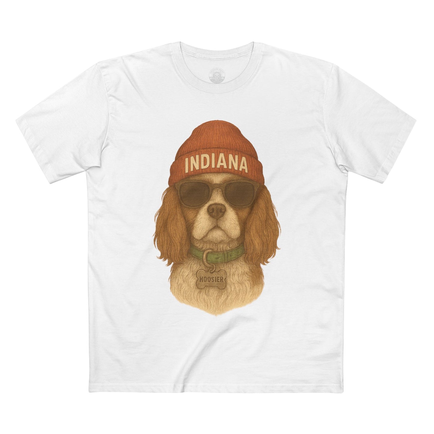 Indiana Dog Graphic Tee, Pet Lover Shirt, Adult Staple T-Shirt, Casual Wear, Fun Gift for Dog Owners, Summer Fashion