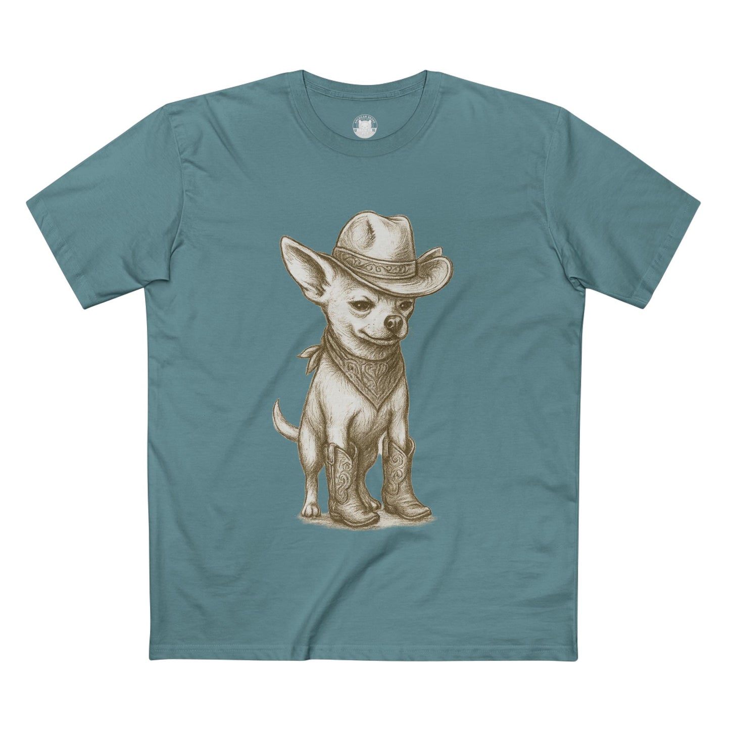 Tee Shirt with Chihuahua Cowboy Design