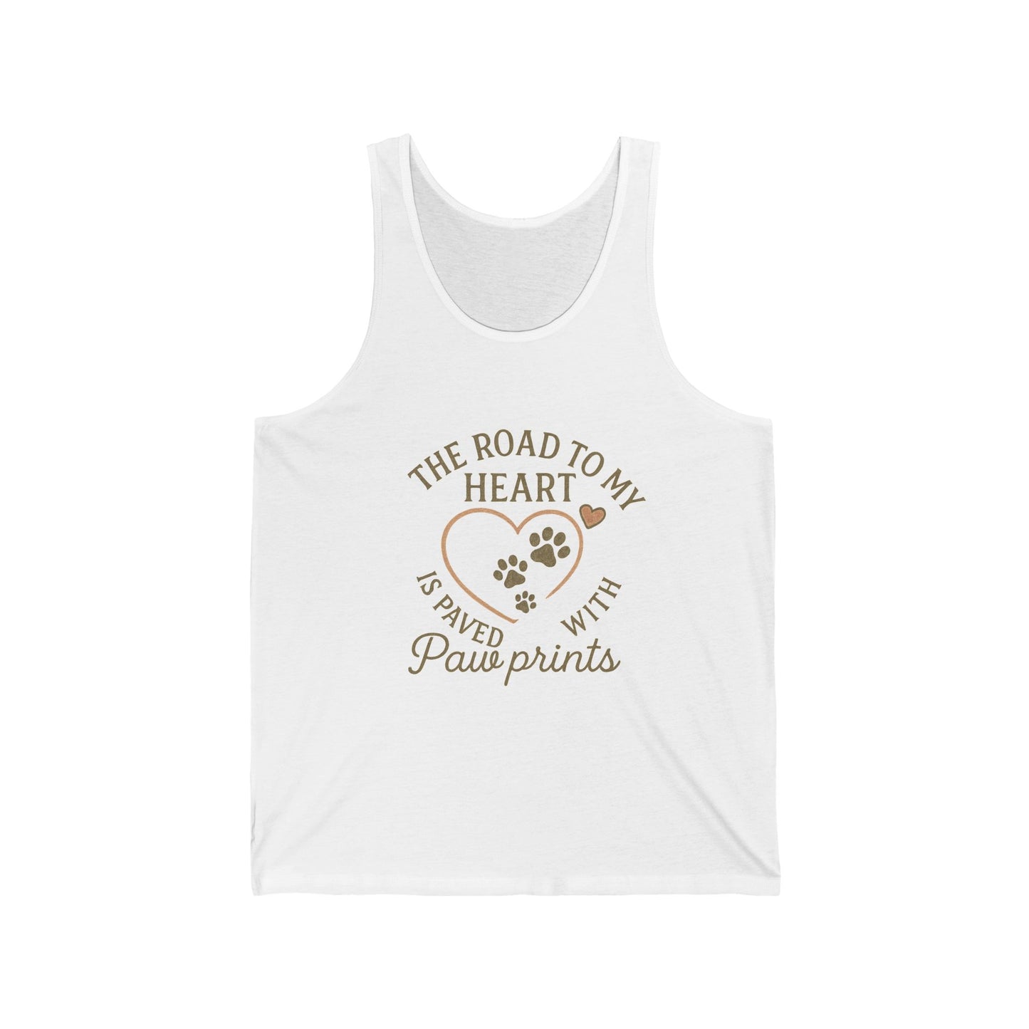 Heartfelt Paw Prints Unisex Jersey Tank, Pet Lover Gift, Animal Rescue Fundraiser, Dog Mom Apparel, Summer Casual Wear