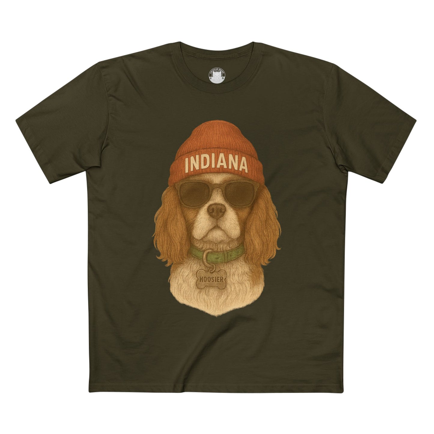 Indiana Dog Graphic Tee, Pet Lover Shirt, Adult Staple T-Shirt, Casual Wear, Fun Gift for Dog Owners, Summer Fashion