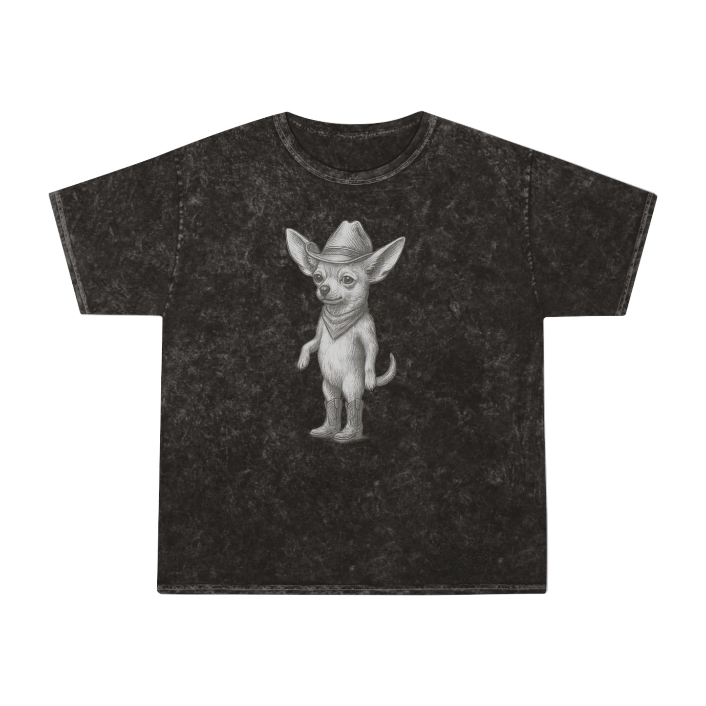 Cowboy Chihuahua Mineral Wash T-Shirt, Cute Pet Lover Tee, Gift for Dog Owners, Casual Wear, Unique Animal Graphic Shirt