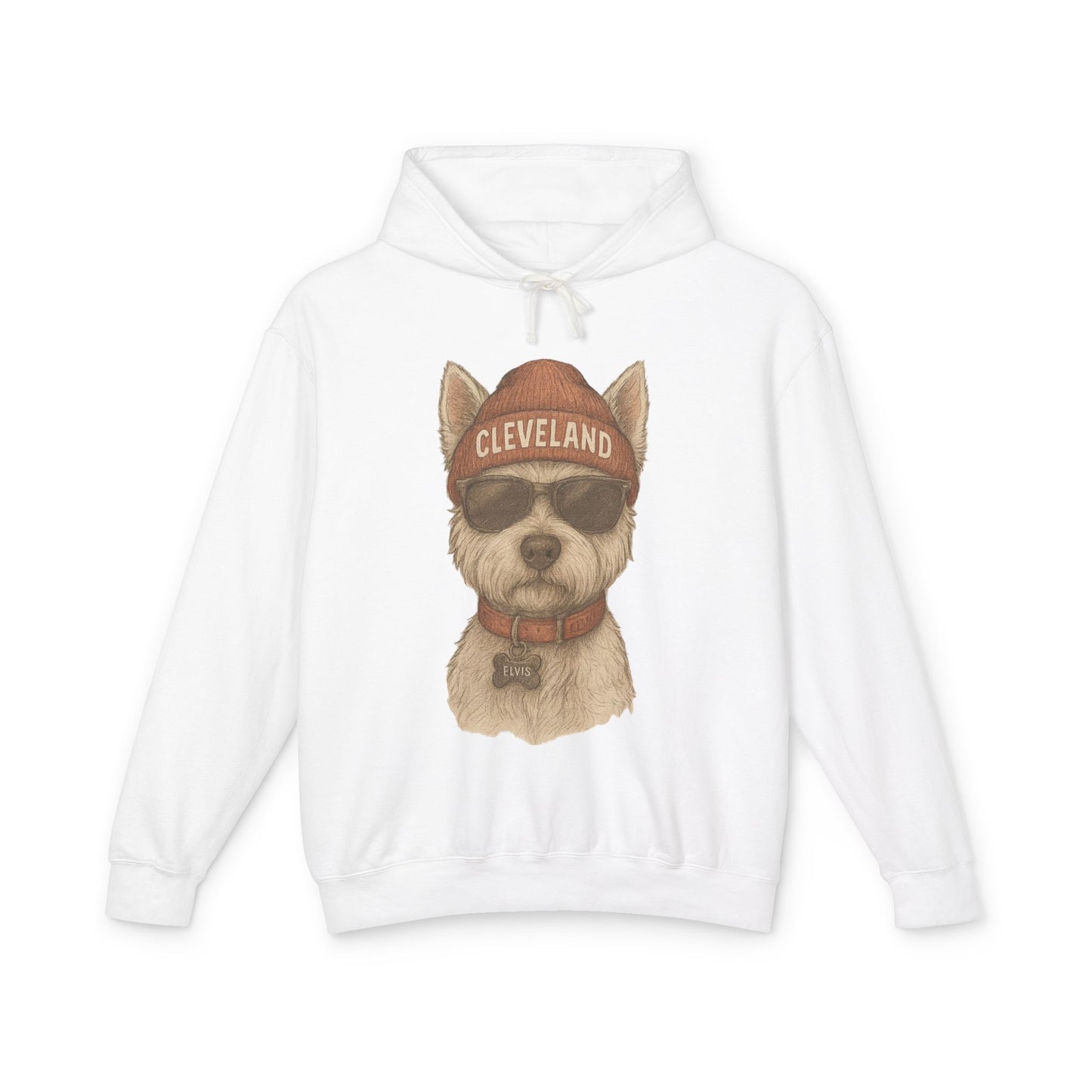 Westie Named Elvis Lightweight Hooded Sweatshirt - Ohio State Football Fans