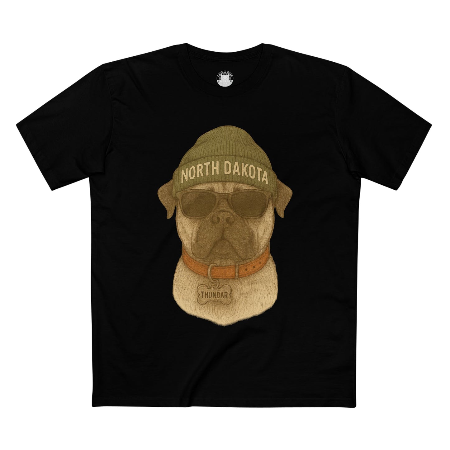 Pug Lover Tee, Dog Graphic T-Shirt, Cute Pet Apparel, Animal Lover Gift, North Dakota Humor Shirt, Casual Everyday Wear