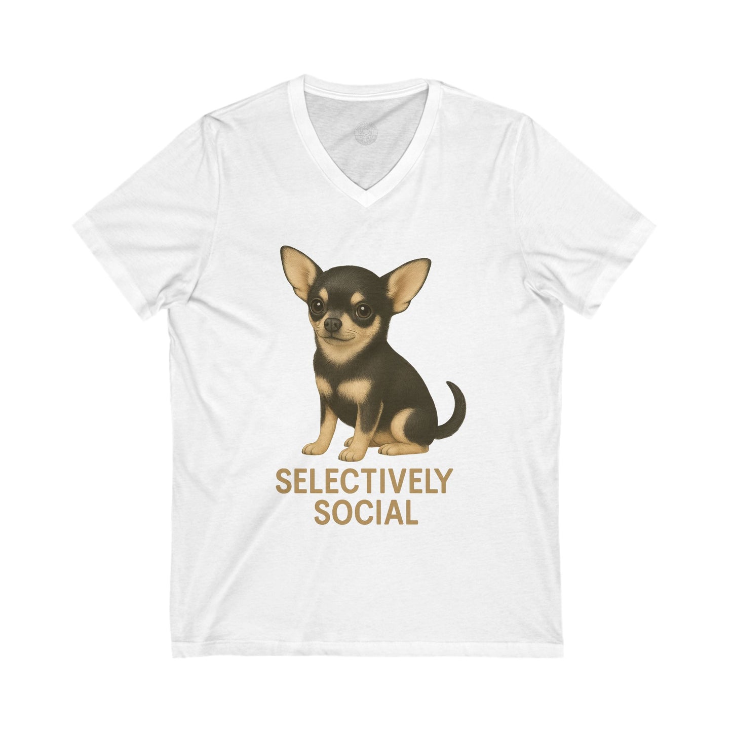Selectively Social Chihuahua neck tee