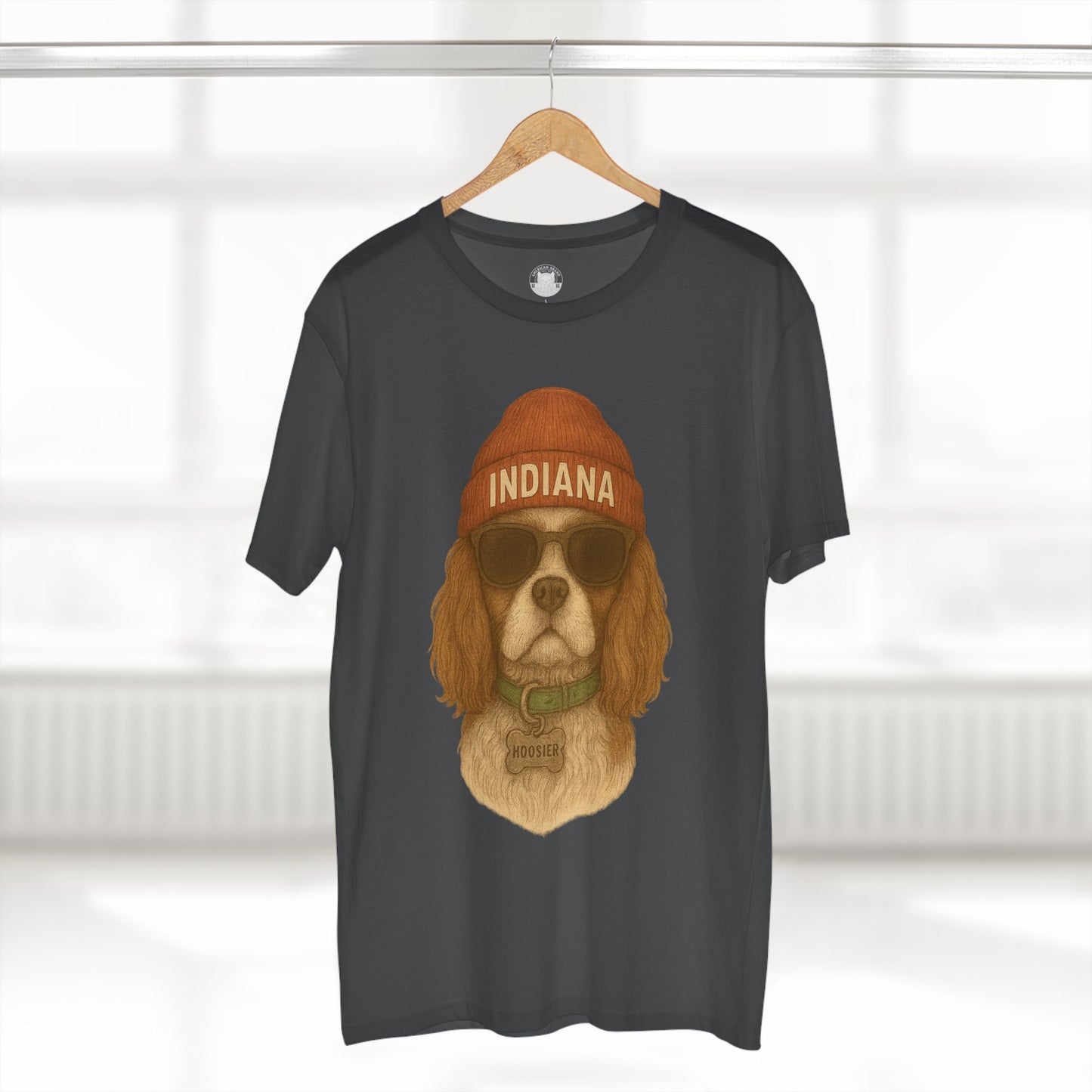 Indiana Dog Graphic Tee, Pet Lover Shirt, Adult Staple T-Shirt, Casual Wear, Fun Gift for Dog Owners, Summer Fashion