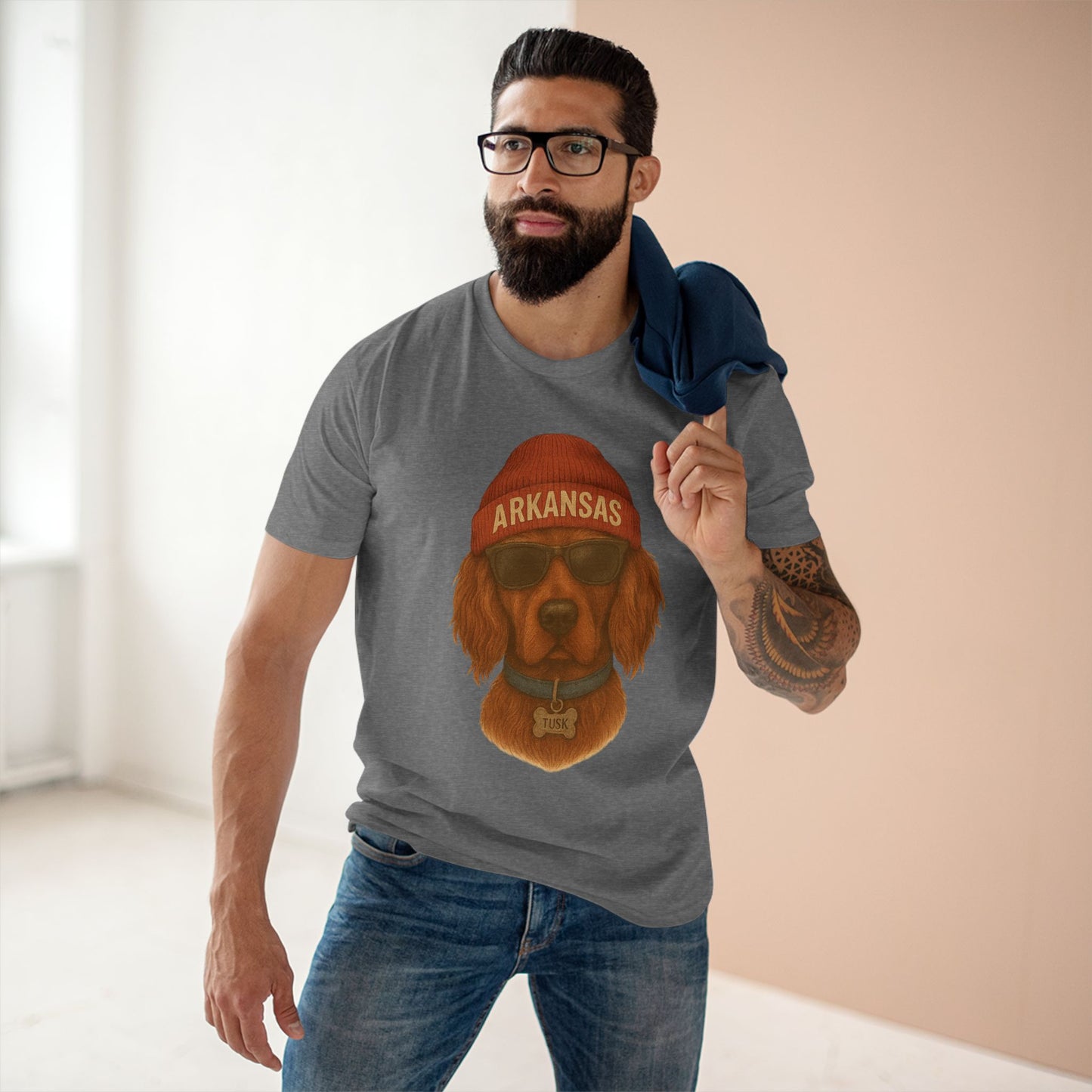Cool Dog Graphic Tee, Arkansas Dog T-Shirt, Fun Pet Lover Gift, Casual Wear, Dog Themed Apparel, Summer Fashion