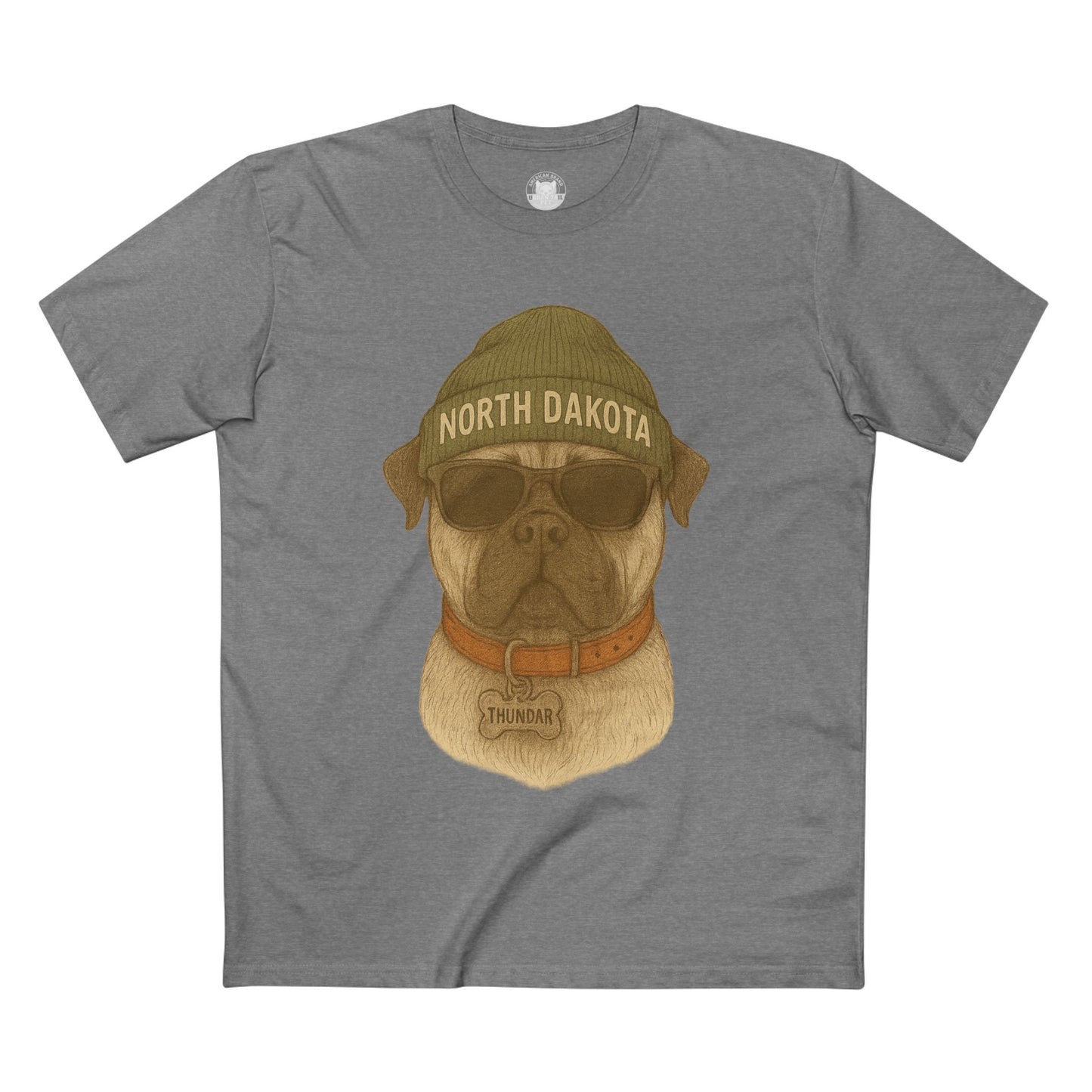 Pug Lover Tee, Dog Graphic T-Shirt, Cute Pet Apparel, Animal Lover Gift, North Dakota Humor Shirt, Casual Everyday Wear