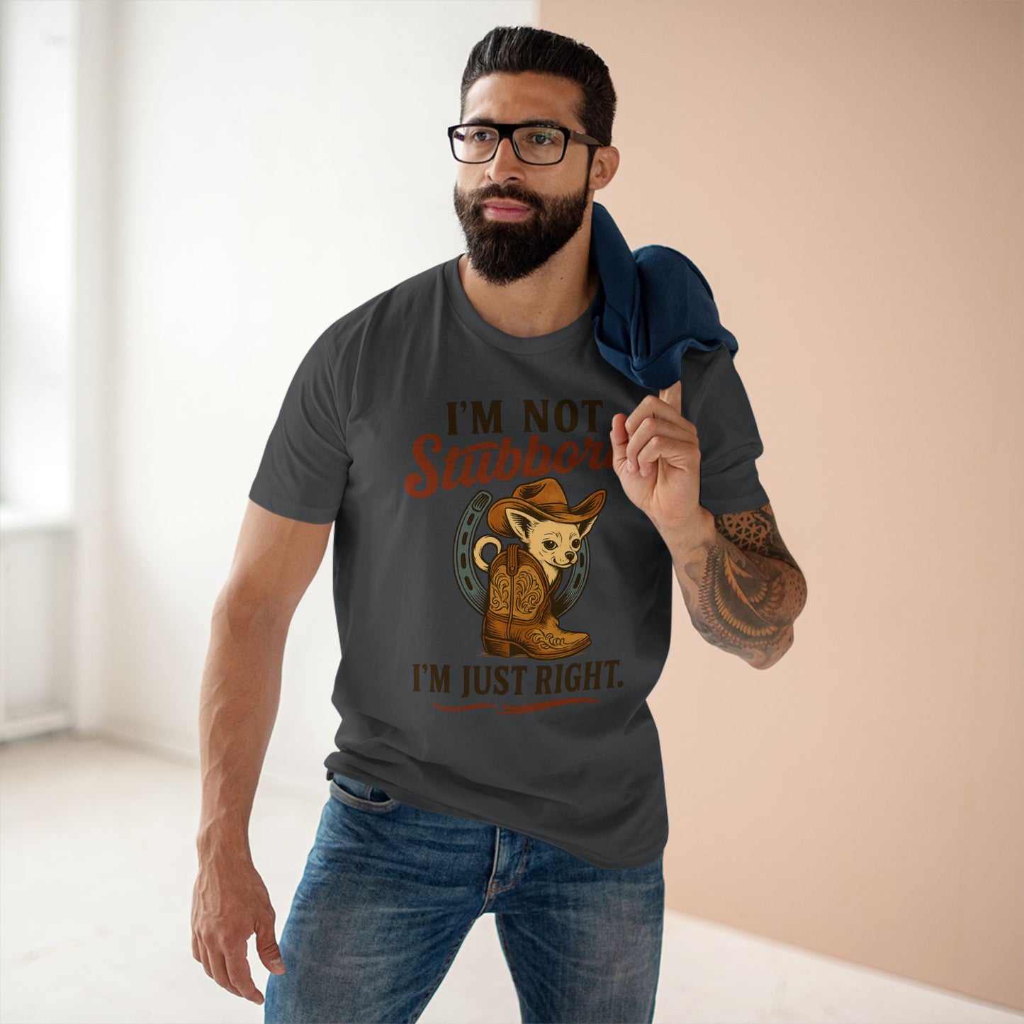 Cowboy Theme Adult Tee - I'm Not Stubborn, I'm Just Right! Funny Humor, Western Apparel, Gift for Cowpoke Lovers, Casual Wear, [...]