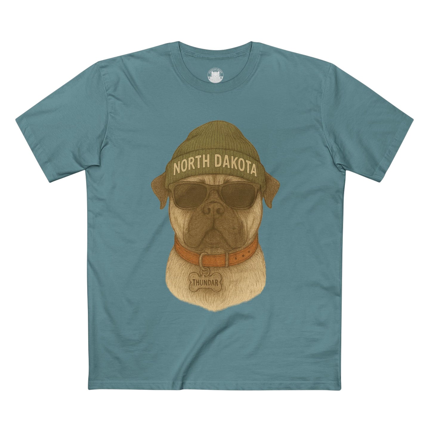 Pug Lover Tee, Dog Graphic T-Shirt, Cute Pet Apparel, Animal Lover Gift, North Dakota Humor Shirt, Casual Everyday Wear