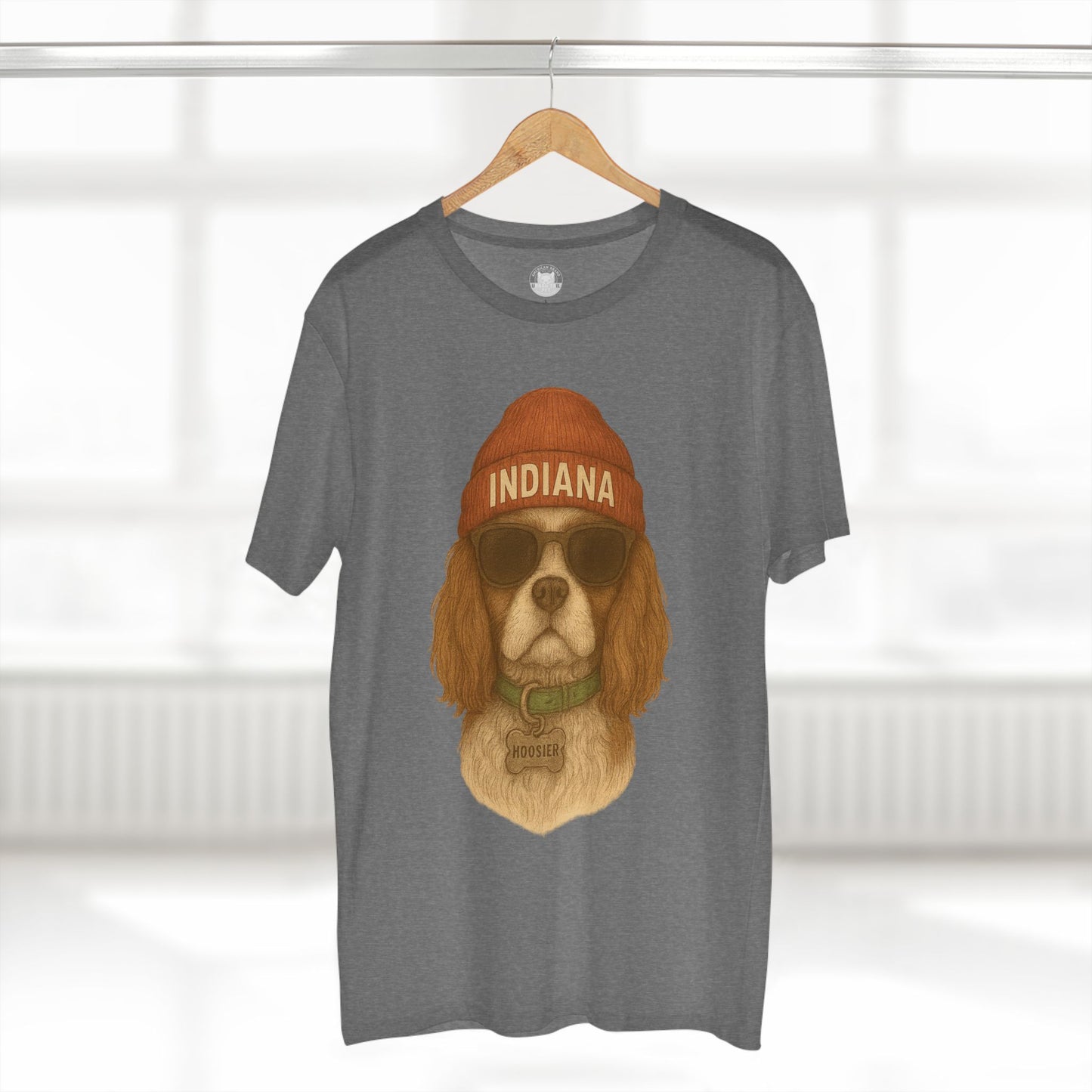 Indiana Dog Graphic Tee, Pet Lover Shirt, Adult Staple T-Shirt, Casual Wear, Fun Gift for Dog Owners, Summer Fashion