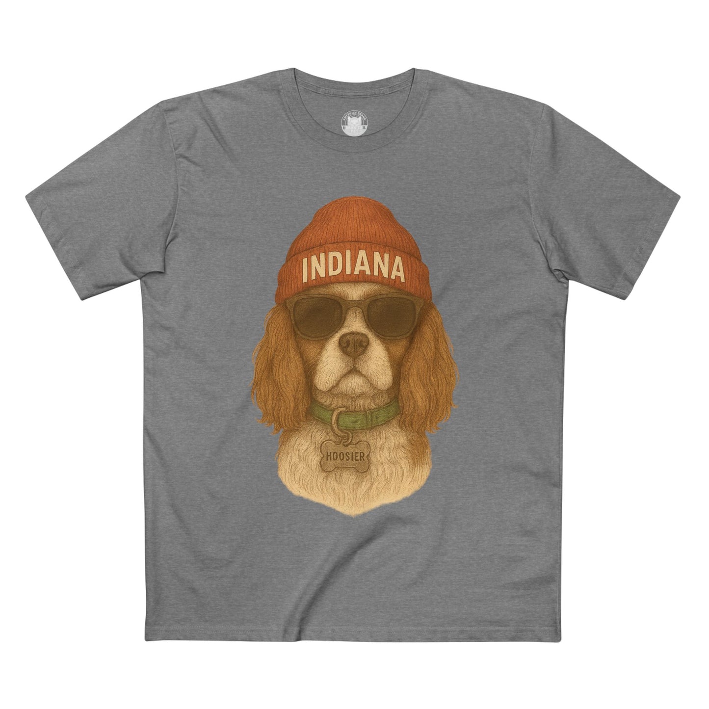 Indiana Dog Graphic Tee, Pet Lover Shirt, Adult Staple T-Shirt, Casual Wear, Fun Gift for Dog Owners, Summer Fashion