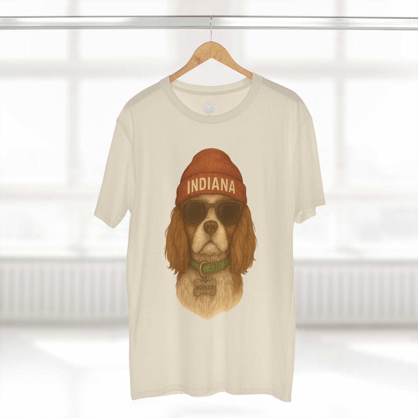 Indiana Dog Graphic Tee, Pet Lover Shirt, Adult Staple T-Shirt, Casual Wear, Fun Gift for Dog Owners, Summer Fashion