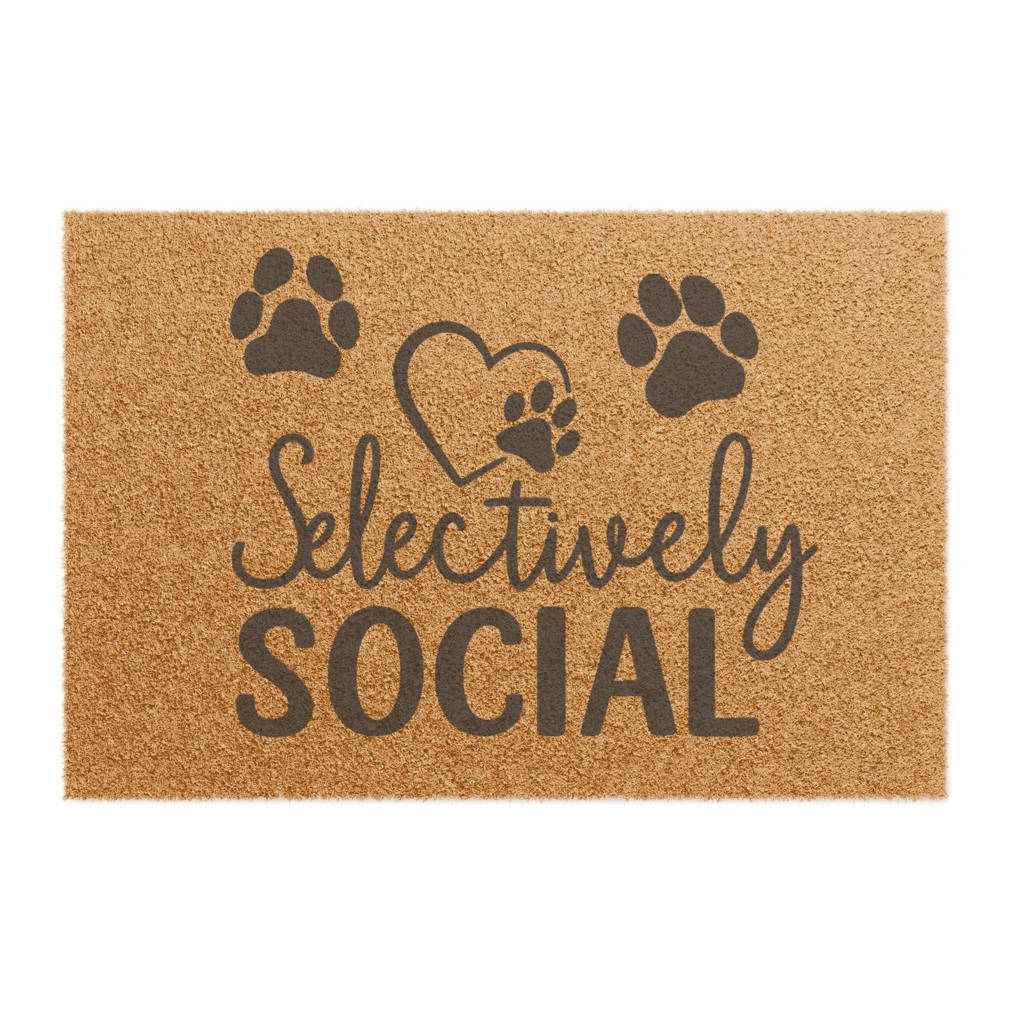 Doormat - Selectively Social Paw Print Design