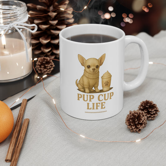 Mug - Pup Cup Life Ceramic Mug, 11oz