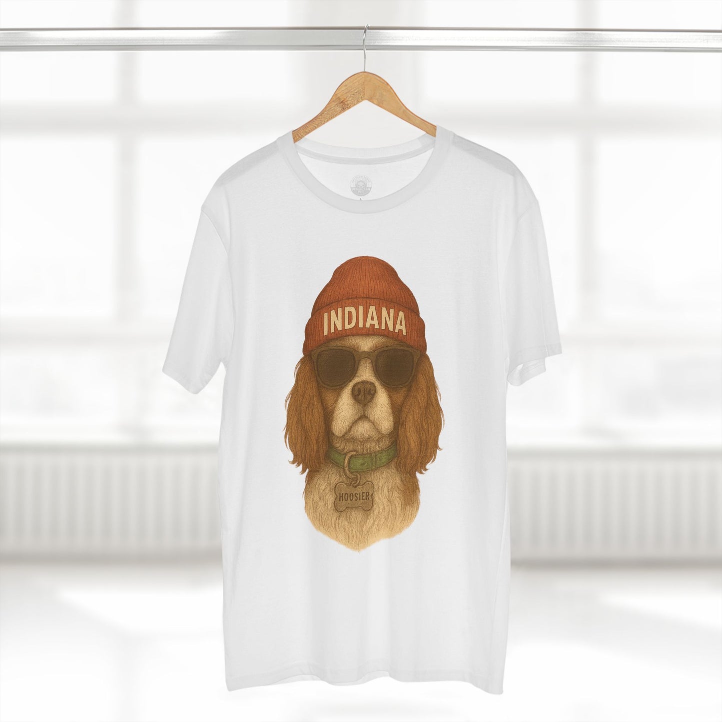 Indiana Dog Graphic Tee, Pet Lover Shirt, Adult Staple T-Shirt, Casual Wear, Fun Gift for Dog Owners, Summer Fashion