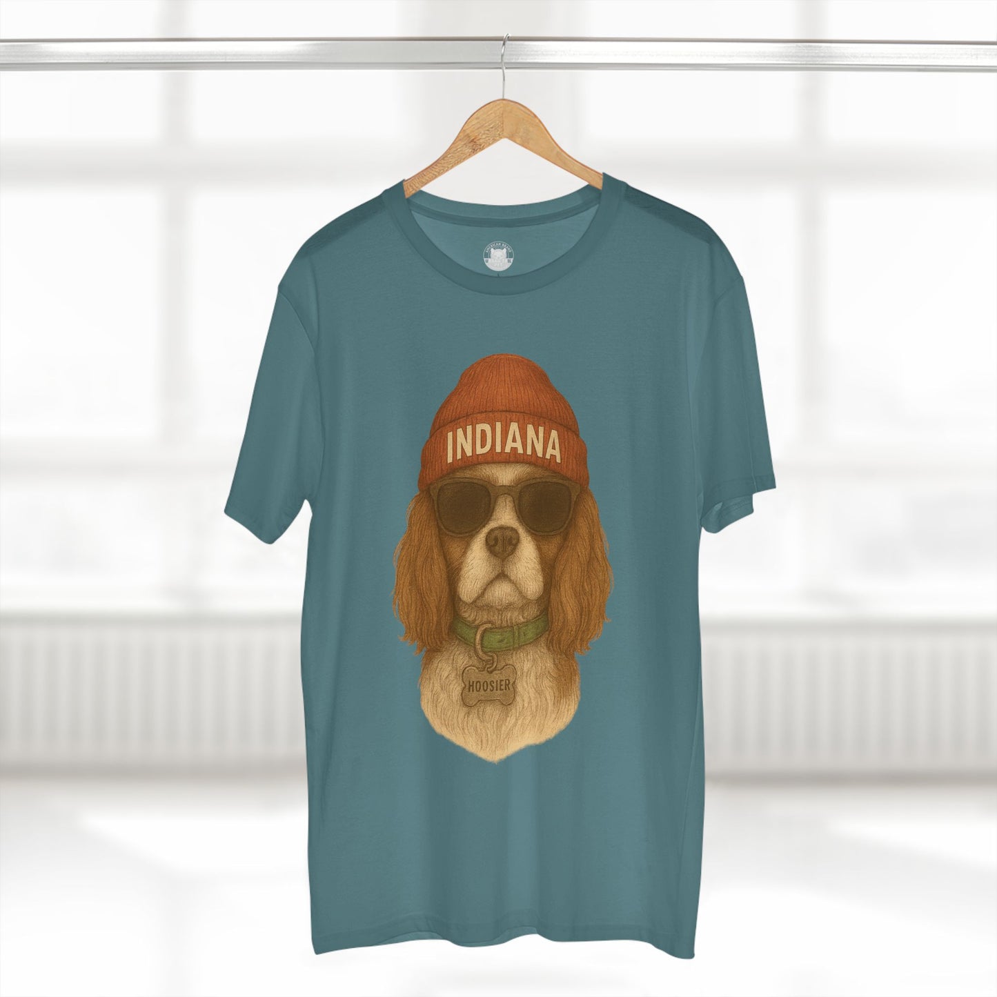 Indiana Dog Graphic Tee, Pet Lover Shirt, Adult Staple T-Shirt, Casual Wear, Fun Gift for Dog Owners, Summer Fashion