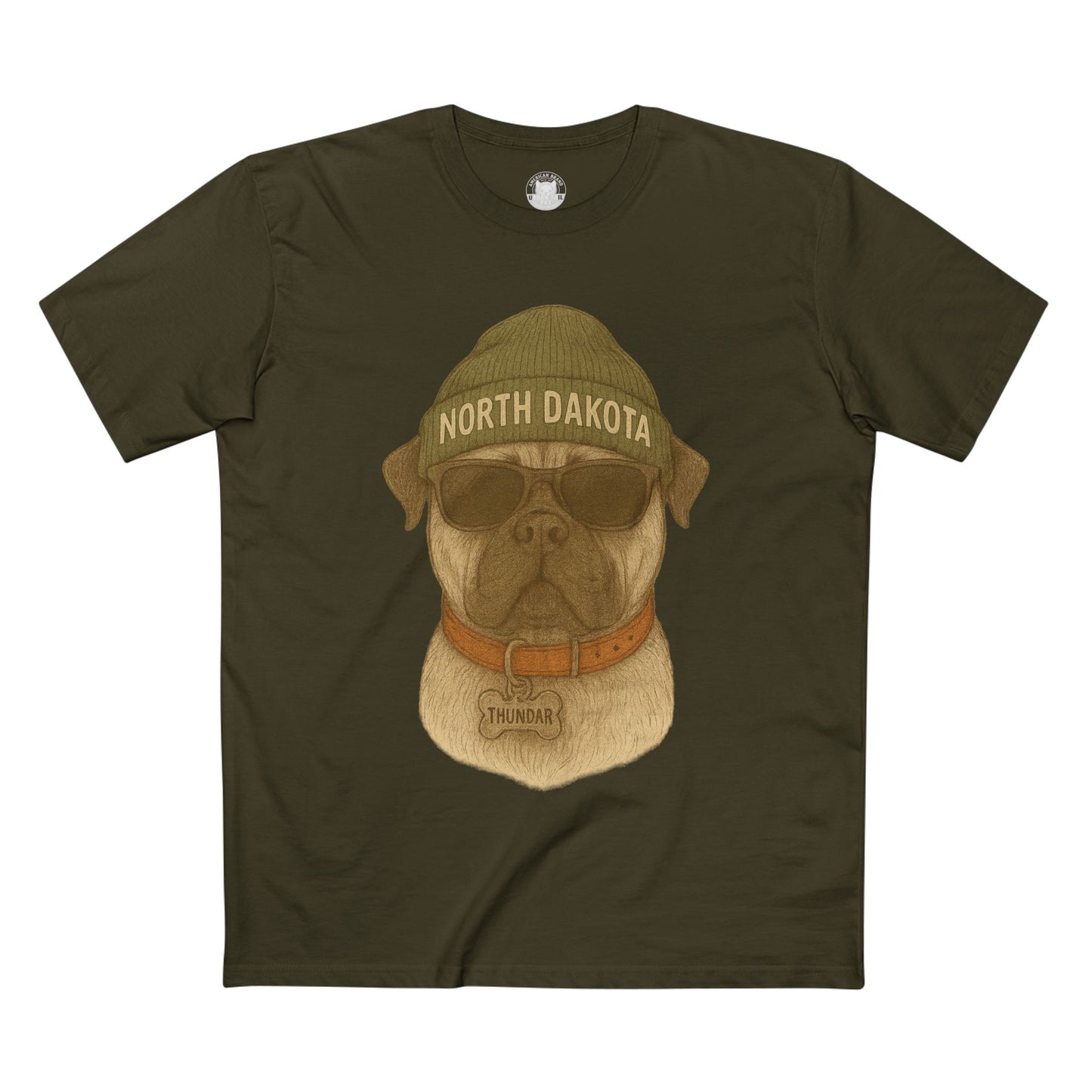 Pug Lover Tee, Dog Graphic T-Shirt, Cute Pet Apparel, Animal Lover Gift, North Dakota Humor Shirt, Casual Everyday Wear