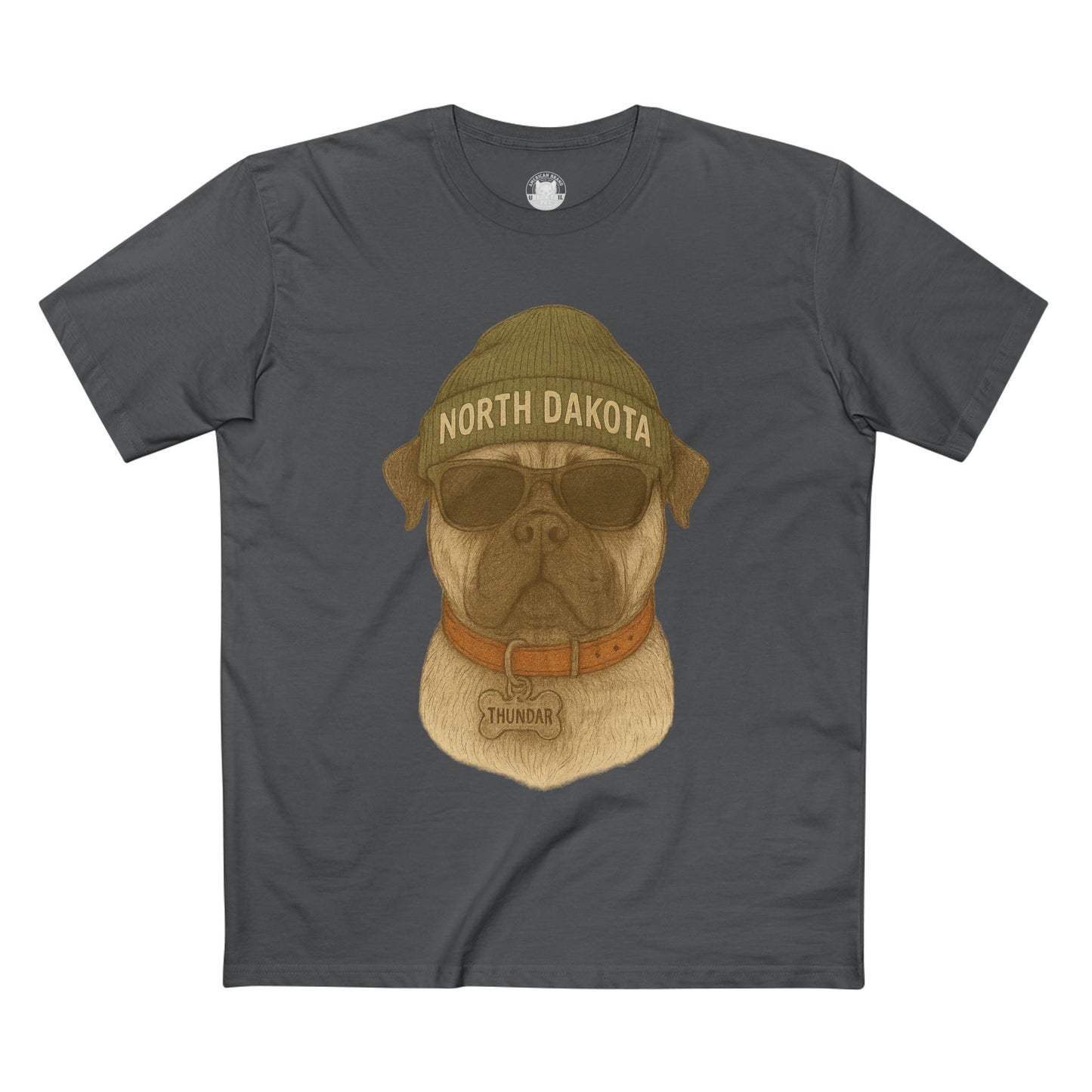 Pug Lover Tee, Dog Graphic T-Shirt, Cute Pet Apparel, Animal Lover Gift, North Dakota Humor Shirt, Casual Everyday Wear