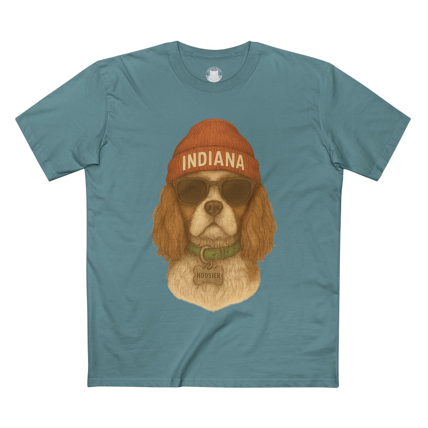 Indiana Dog Graphic Tee, Pet Lover Shirt, Adult Staple T-Shirt, Casual Wear, Fun Gift for Dog Owners, Summer Fashion