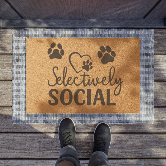 Doormat - Selectively Social Paw Print Design