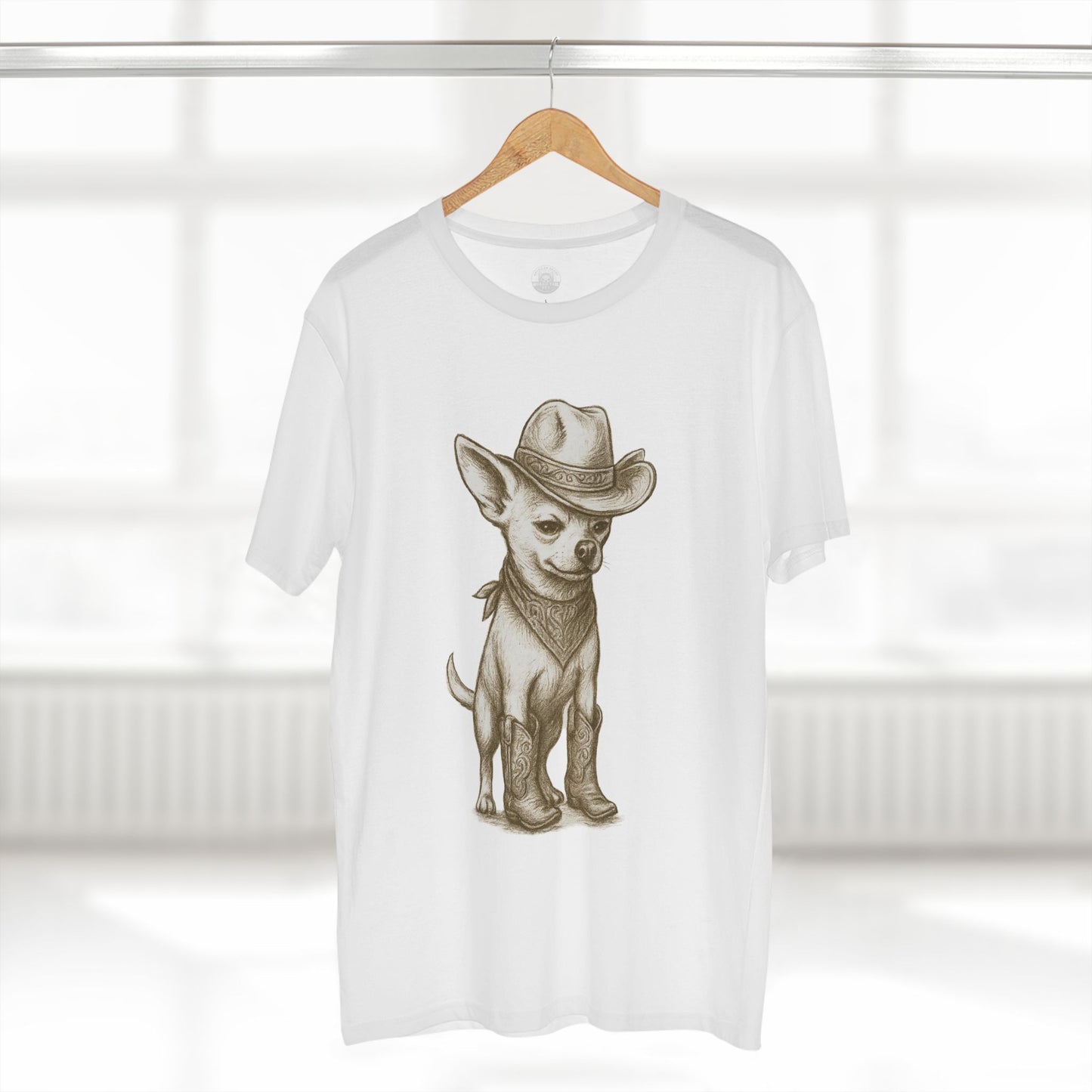 Tee Shirt with Chihuahua Cowboy Design