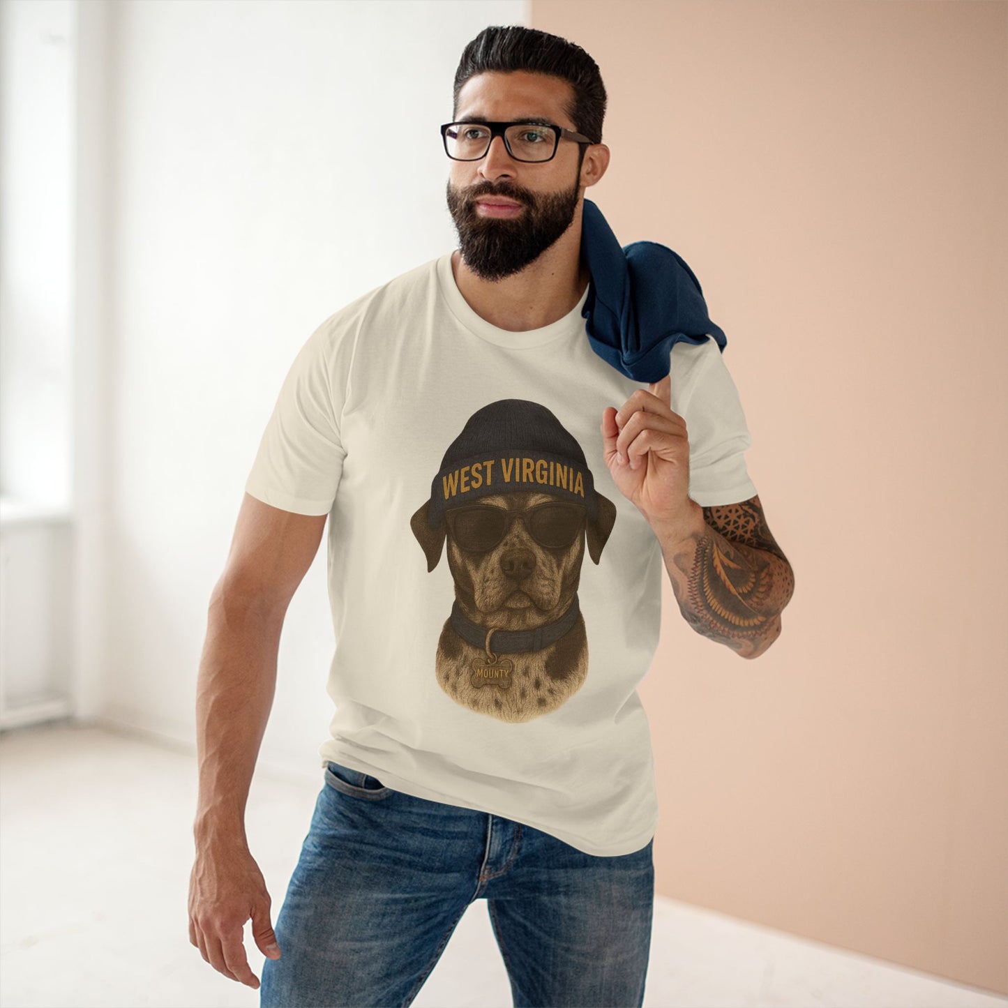 West Virginia Dog Graphic Tee, Cool Pet Lover Shirt, Casual Casual Wear, Fun Gift for Dog Owners, Summer Fashion