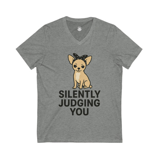 Silently Judging You chihuahua v-neck t-shirt
