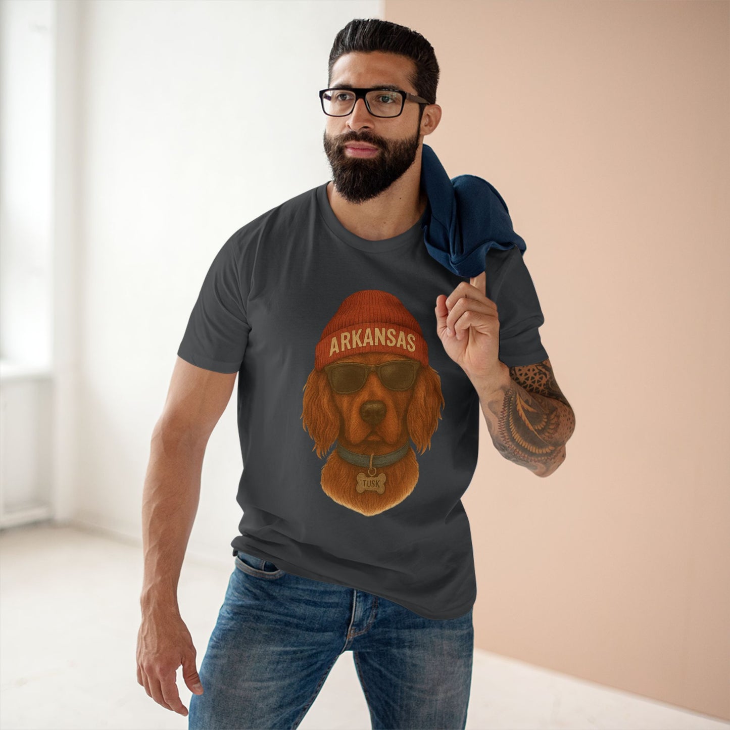 Cool Dog Graphic Tee, Arkansas Dog T-Shirt, Fun Pet Lover Gift, Casual Wear, Dog Themed Apparel, Summer Fashion