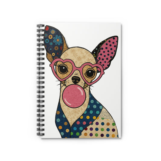 Chihuahua Notebook - Ruled Line with Quilted Design