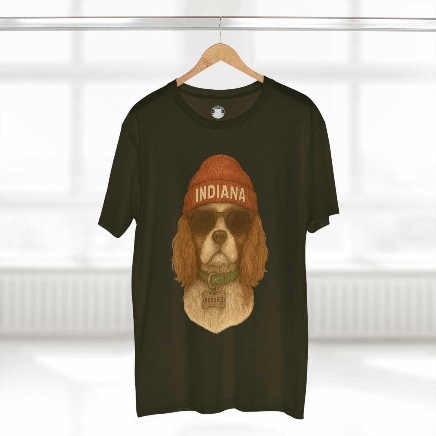 Indiana Dog Graphic Tee, Pet Lover Shirt, Adult Staple T-Shirt, Casual Wear, Fun Gift for Dog Owners, Summer Fashion