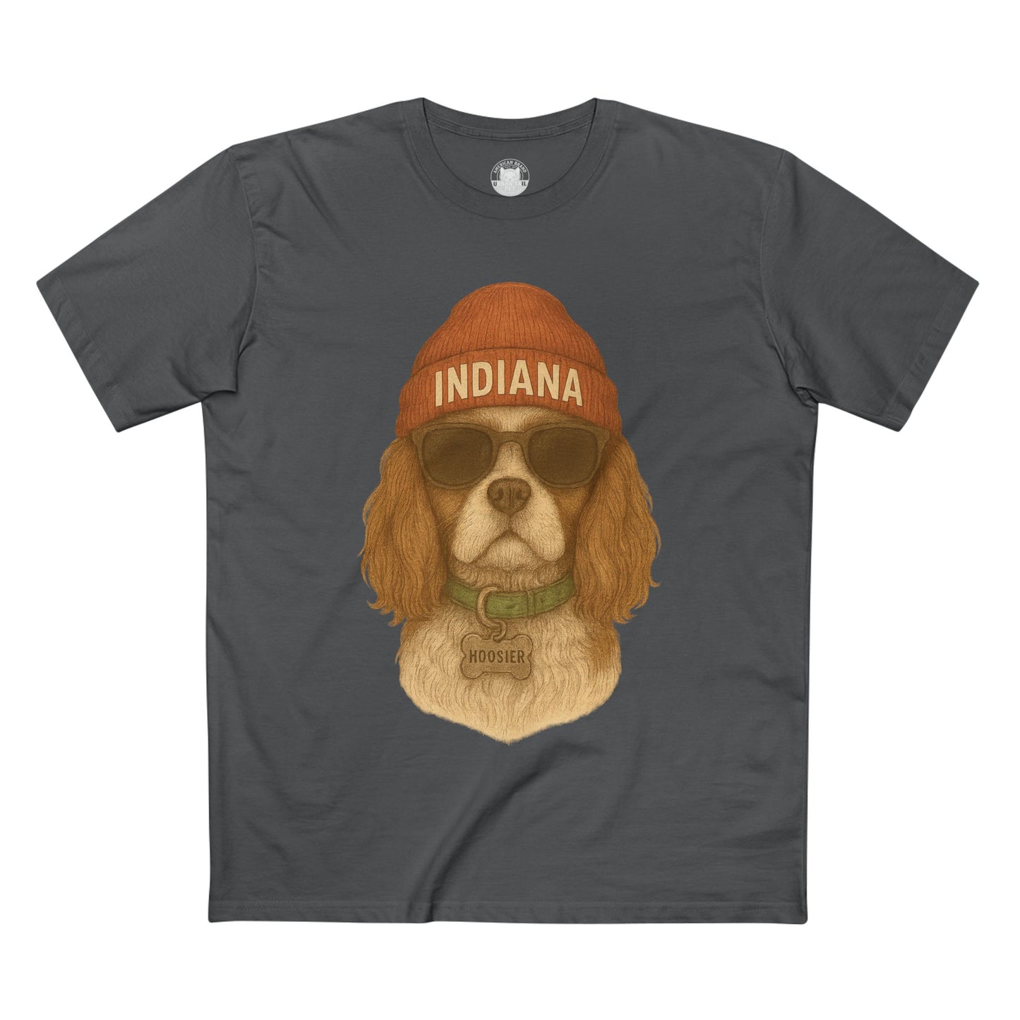 Indiana Dog Graphic Tee, Pet Lover Shirt, Adult Staple T-Shirt, Casual Wear, Fun Gift for Dog Owners, Summer Fashion